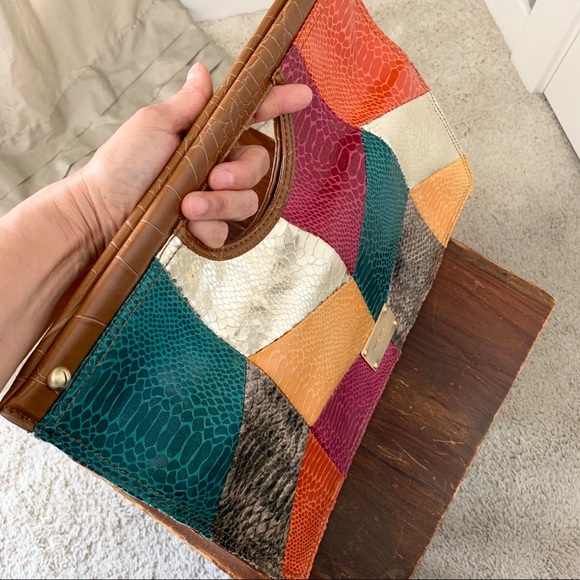 Nine West Handbags - Nine West chevron patchwork multi-colored clutch